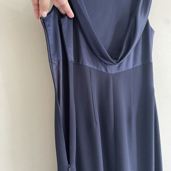 Adrianna Papell Occasions Maxi Formal Dress 8 Mother of the Bride Special Navy - Picture 9 of 10